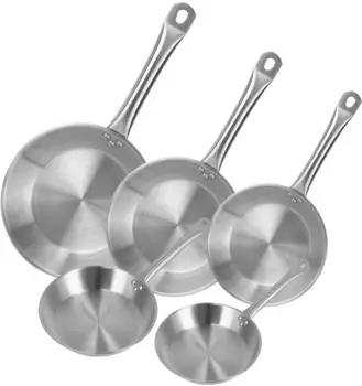 Wellhome Pfannen-Set 5-teilig &Oslash;20-32cm Edelstahl Induktion (PK8091)