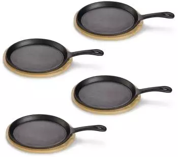 Echtwerk Servierpf&auml;nnchen-Set Rund 4tlg. 37,4 x 18,5 x 1,6 cm
