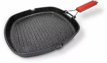 Moneta Pro Grill Antihaft-Grillpfanne 28x28cm mit Klappgriff (Bistecchiera 28x28cm)