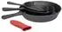 TP BBQ Pfannen-Set Gusseisen 4-teilig Ø16/20/25cm mit Silikongriff
