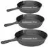 TP BBQ Pfannen-Set Gusseisen 4-teilig Ø16/20/25cm mit Silikongriff