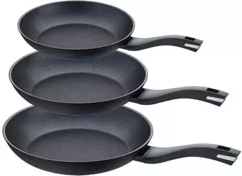 Berndes Balance Induction Enduro Pfannen-Set 20/24/28cm, Aluminium, schwarz, 3-teilig (299025)
