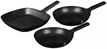 BerlingerHaus Bratpfannen-Set Monaco Titan 3-tlg. Schwarz