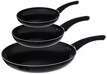 JJA Indu Pfannen-Set Aluminium, 3-teilig, 20/24/28cm, schwarz