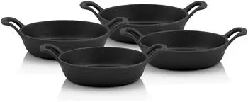 BBQ-Toro Gusseisen Servierpf&auml;nnchen Set, 4 St&uuml;ck, rund &Oslash;16cm (PAN02_set4)
