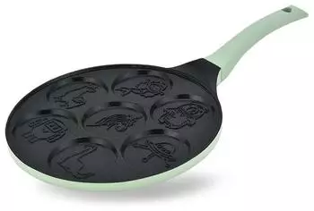Maestro Pancake-Pfanne 7 L&ouml;cher, &Oslash;26cm, Antihaft, Silikongriff, gr&uuml;n (MR-1222-D)