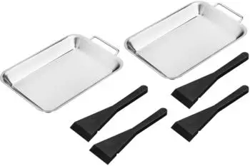 Haushalt International Grillpfannenset 2-teilig Edelstahl 21 x 13 cm Antihaft Silber