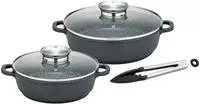 GSW Pfannen-Set "Gourmet Granit" Aluminiumguss Set, 1x Servierpfanne mit...