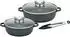 GSW Gourmet Granit Servierpfannen-Set 5-tlg. mit Aromadeckel, Aluminiumguss, Induktion
