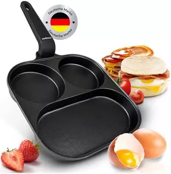 endusor Fr&uuml;hst&uuml;ckspfanne 3 F&auml;cher, 21cm, Antihaft (P4-k2 od)