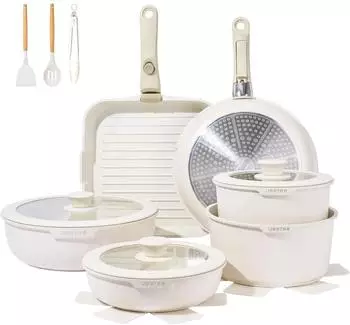LuxusKollektion Topfset 25-teilig, abnehmbarer Griff, antihaftbeschichtet