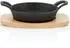 BBQ-Toro Servierpfännchen Gusseisen mit Holzunterlage, Ø 16cm, 6 Stück (PAN18_set6)