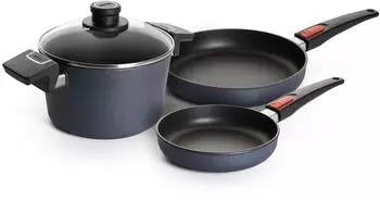 Woll Diamond Lite Hochrandpfanne 4-tlg. 20/24 cm 2,5 l schwarz