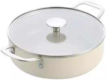 KitchenAid Schmorpfanne 24 cm 3,1 l beige/weiß Aluminium Keramik