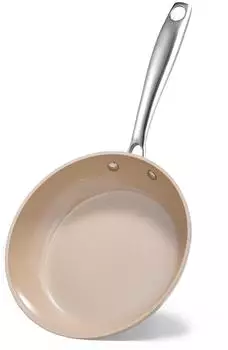 LuxusKollektion Bratpfanne 20cm Keramik-Antihaft Aluminium, khaki, Induktion