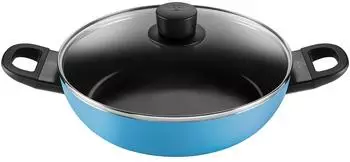 Ballarini Caprera Bratpfanne mit Deckel, blau, 28cm (00359)