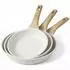 LuxusKollektion Bratpfannen-Set 3-tlg. Granit Antihaft, Induktion, weiß, 24/26/28cm