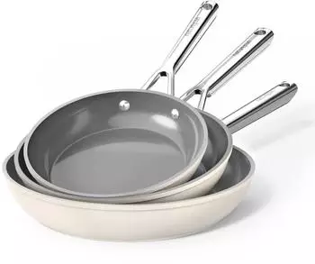 LuxusKollektion Pfannen-Set DiamondTitan Keramik Induktion 20/24/28cm beige