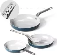 Antihaft-Pfannenset Induktion 3-teilig (20/24/28 cm) Hellblau Keramik Ungiftig