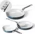 LuxusKollektion Antihaft-Pfannenset Induktion 3-teilig (20/24/28cm) hellblau, Keramik