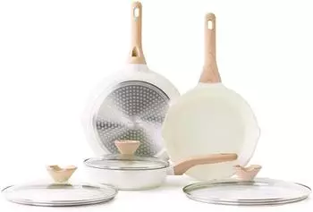 LuxusKollektion Keramikpfannen-Set mit Deckel 3-teilig 20/24/28cm, Antihaft, Induktion