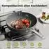 LuxusKollektion Keramik-Bratpfanne mit Deckel, 28cm, 5L, Induktion, grau