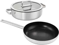 Hanseatic Pfannen-Set "PREMIUM" Edelstahl Set, 1x Pfanne 24 cm, 1x...