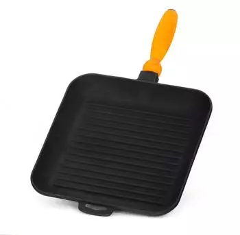 Brizoll Grillpfanne 28 &times; 28 cm abnehmbarer Griff Braun/Schwarz Gusseisen
