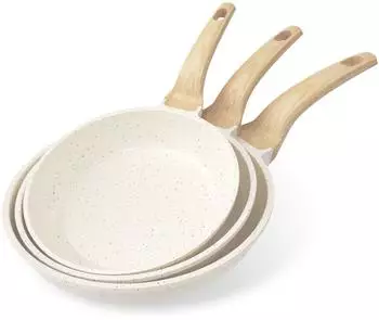 YASHE BZDD-RLSW Pfannenset 3-teilig 20/24/28cm, wei&szlig;, Induktion (BZDD-RLSW)