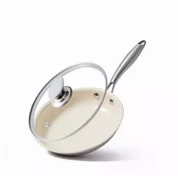 LuxusKollektion Bratpfanne keramikbeschichtet 23cm mit Deckel, alle Herdarten