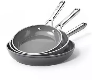 LuxusKollektion Pfannen-Set DiamondTitan Keramik Induktion 20/24/28cm grau