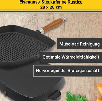 Krüger Rustica Grillpfanne 28 x 28 cm Test TOP Angebote ab 39,95 €  (Dezember 2023)