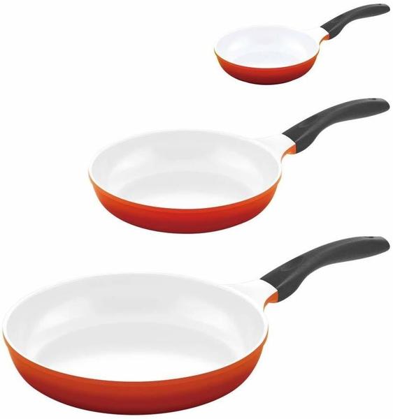 Culinario Keramikpfannen Set 3-teilig rot / weiß