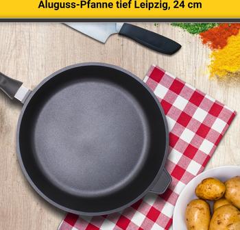 Krüger Schmorpfanne Leipzig 24 cm – Krüger Schmorpfanne Leipzig 24 cm – runde Form für vielseitiges Braten