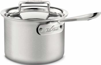 All-Clad BD55202 d5 Brushed Stainless Steel 5-Ply Bonded Dishwasher Safe 2-Quart Sauce Pan Cookware, Silver