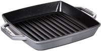 Staub 12012318, Staub: Grill-Pfanne mit 2 Griffen, quadratisch, grafitgrau, 23cm