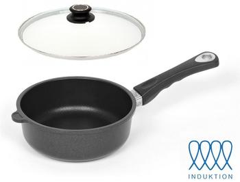 LOTUS GUSSPFANNEN Induktions-Hochrandpfanne 24 cm mit Glasdeckel