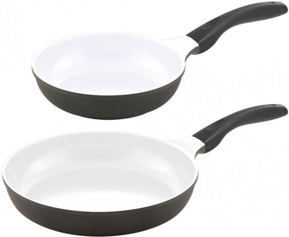 Culinario Keramikpfannen Set 2-teilig (24 und 28 cm) weiß / schwarz