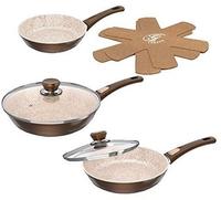 Genius Pfannen-Set "Cerafit Granit - Grand-Edition Pfanne, 7-teiliges Set" Edelstahl