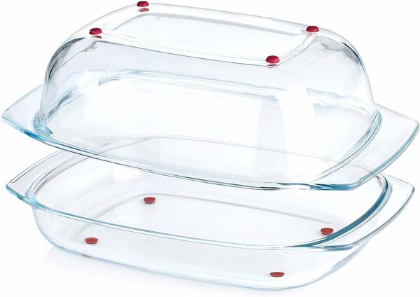 Tescoma Glasbräter Delicia Glass mit Deckel transparent Glasbackofenfest/spülmaschinengeeignet