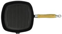 vidaXL Grillpfanne mit Holzgriff Gusseisen 20 x 20 cm