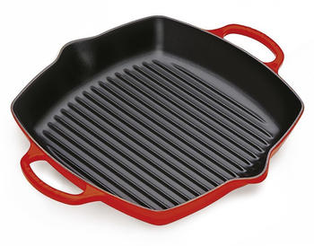 Le Creuset Signature Grillpfanne quadratisch hoch 30 x 30 cm kirschrot