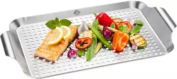 GEFU Grillpfanne BBQ 43 x 25 cm silberfarben