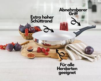 Genius Cerafit Steel Pfanne mit Glasdeckel 28 cm – Genius Cerafit Steel Pfanne mit Glasdeckel 28 cm: Vielseitigkeit in Ihrer Küche