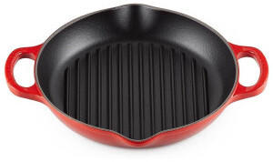 Le Creuset Signature Grillpfanne rund mit 2 Griffen 25 cm kirschrot