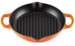 Le Creuset Signature Grillpfanne rund mit 2 Griffen 25 cm ofenrot