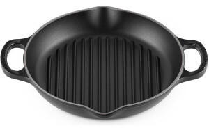 Le Creuset Signature Grillpfanne rund mit 2 Griffen 25 cm schwarz