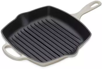 Le Creuset Signature Grillpfanne quadratisch 26 cm meringue
