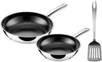Silit Pfannen-Set "Talis 3-teilig, mit Pfannenwender, Bratpfanne 24, 20 cm" Cromargan