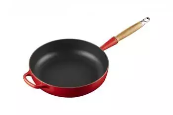 Le Creuset Signature Sautépfanne mit Holzgriff 28 cm kirschrot
